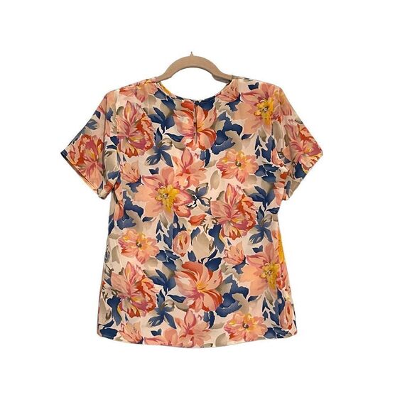 PS‎ ILLUSTRATIONS | WOMEN’S VINTAGE 100% SILK BLOUSE FLORAL SIZE S - Picture 5 of 10